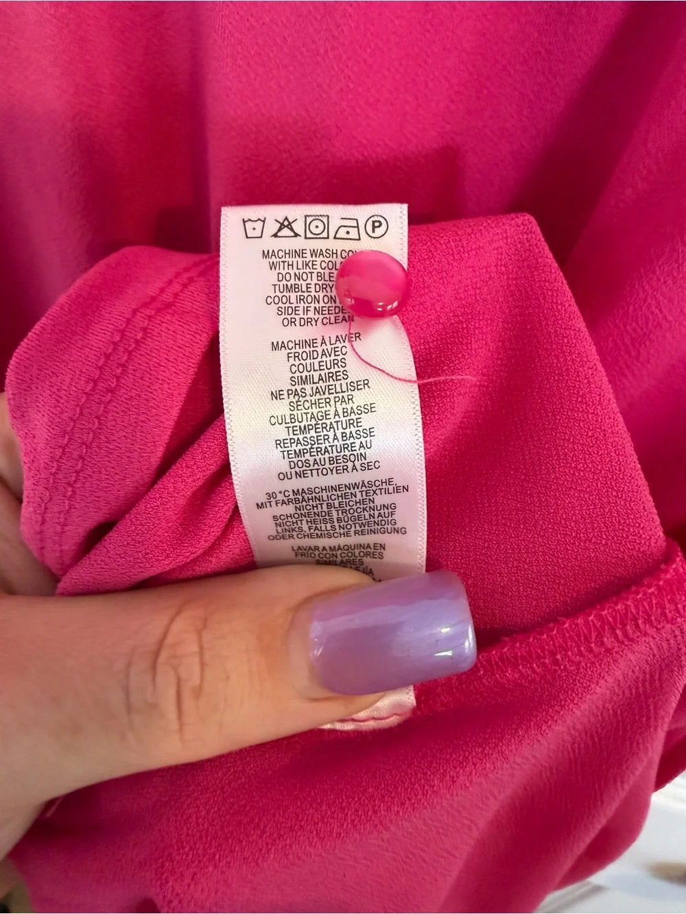 Adrianna Papell Azalea Pink Ruffle Neck Pleated Dress Size Medium NWT